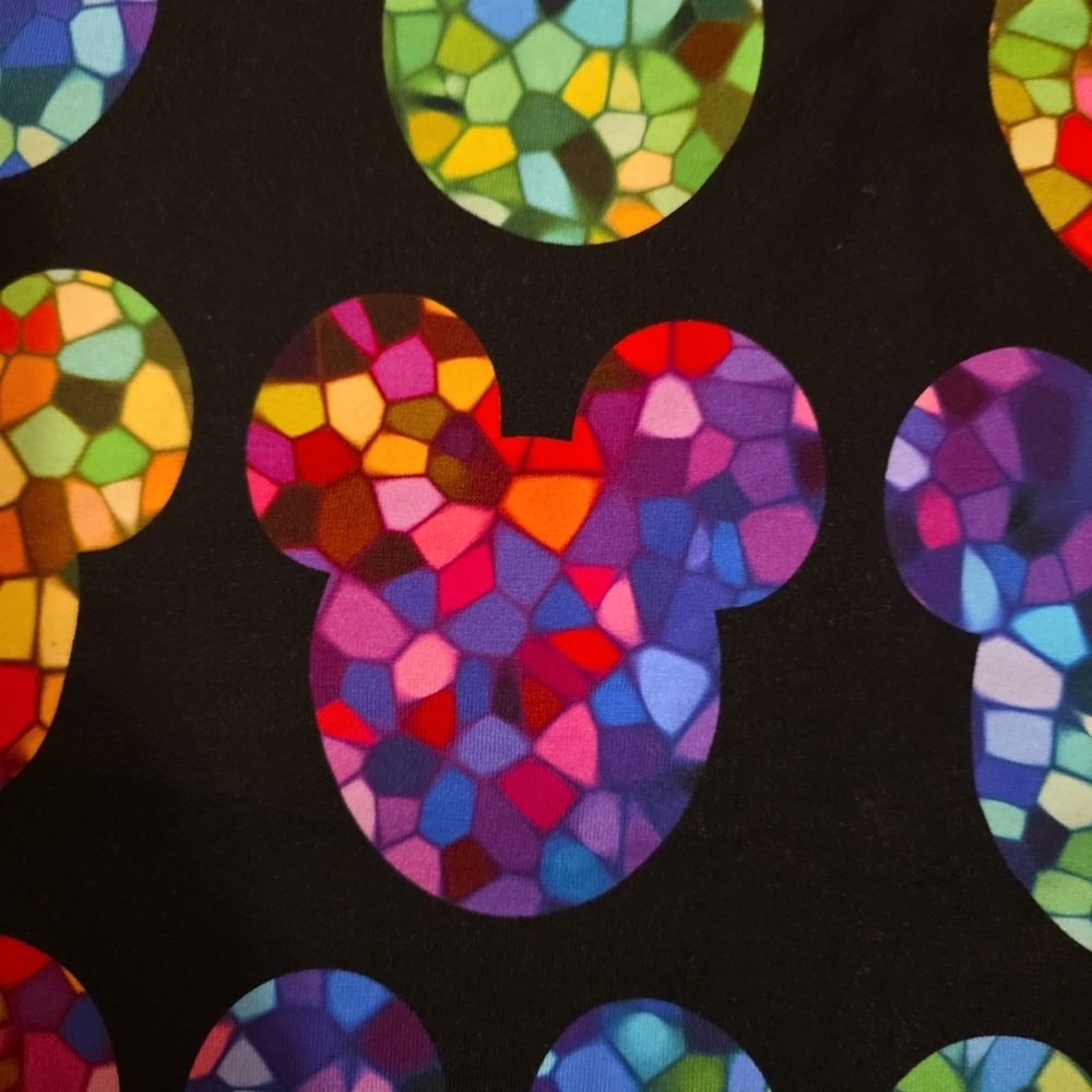 Disney Multicolor Kaleidoscope Mickey Mouse Fabric Remnant Crafts - Picture 6 of 6